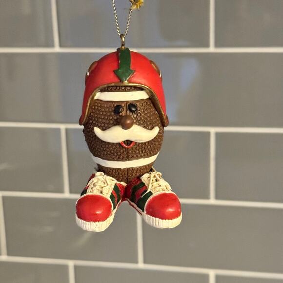 Y2K Vintage Football Christmas Ornaments Sports Helmet Tennis Shoes Mustache Man - Picture 4 of 5